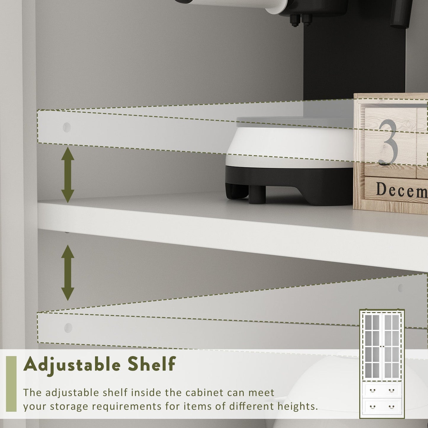 Bibliothèque vitrine avec 2 tiroirs et portes vitrées