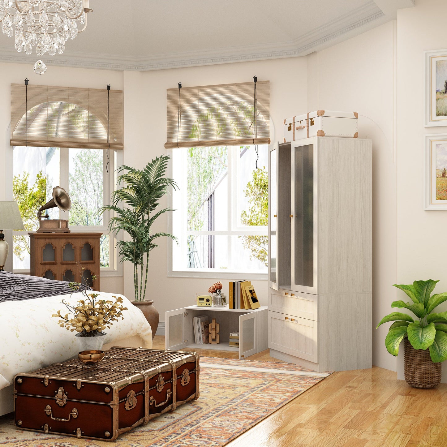 Armoire en bois massif et en panneaux de particules