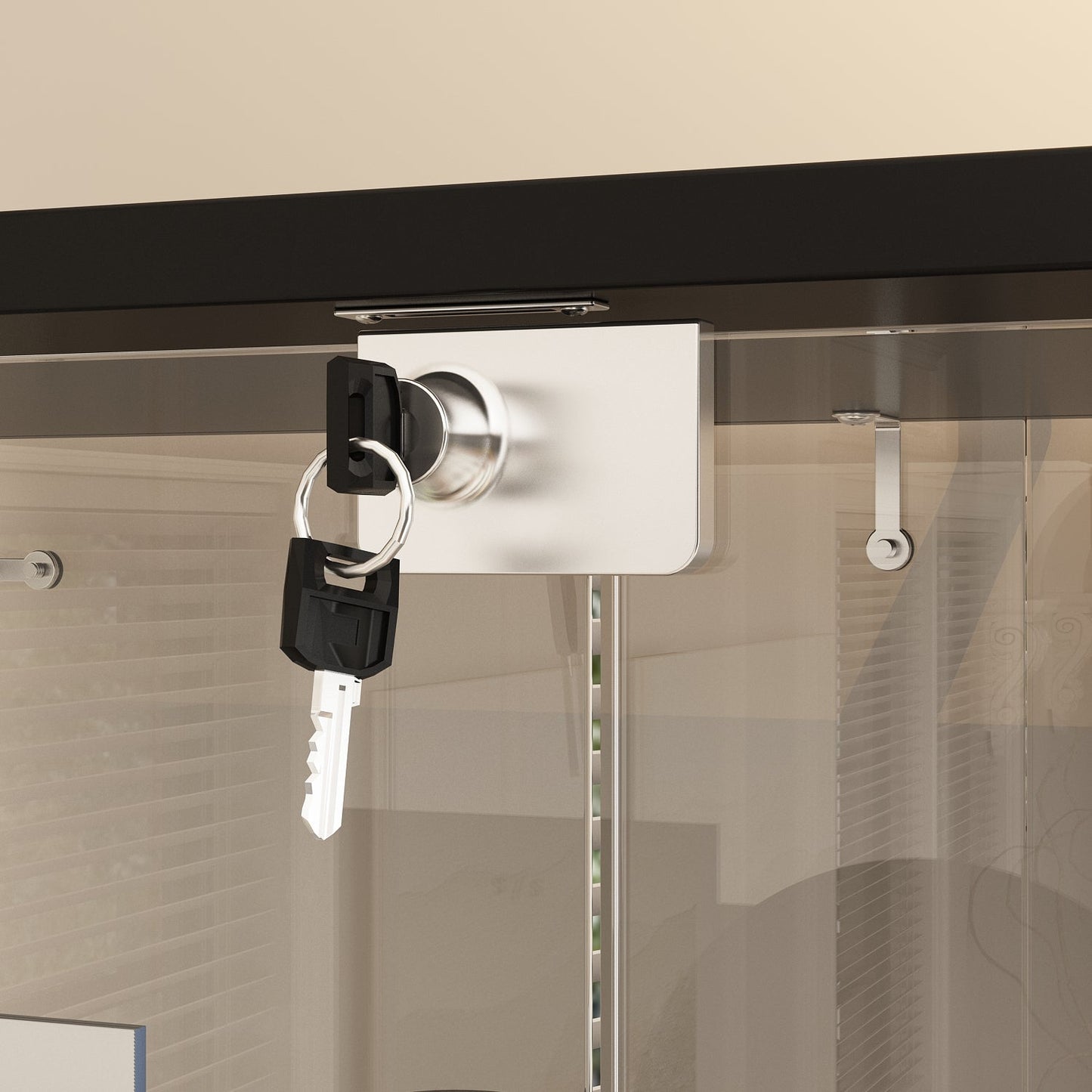 Bibliothèque vitrine transparente avec tiroir et serrure, 180 cm de hauteur x 70 cm de largeur