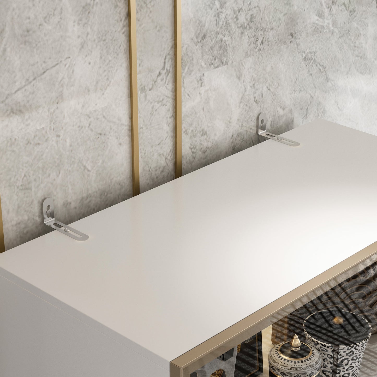 Vitrine vitrée à 4 niveaux avec éclairage LED