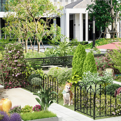 Clôture métallique 32 po H x 24 po L avec 5 panneaux inclus