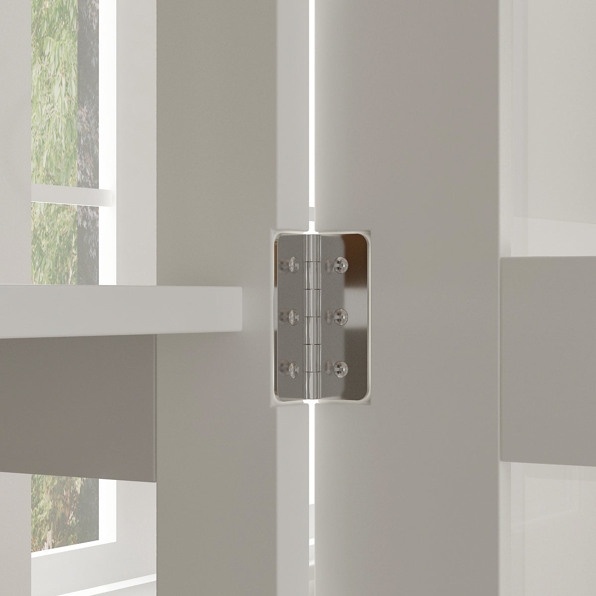 Bibliothèque vitrine laquée blanche avec 2 portes vitrées