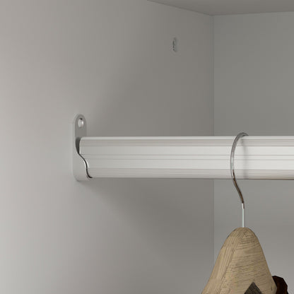 Armoire-penderie avec étagères et tiroirs de rangement, finition blanche, pour chambre à coucher