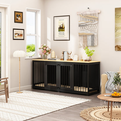 Meubles pour cage de grand chien avec séparateur