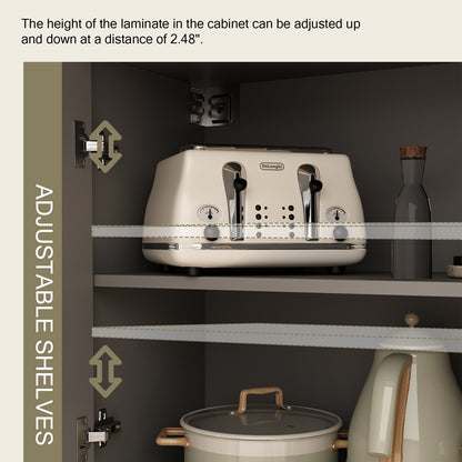 Buffet de cuisine avec placard de rangement et grand plan de travail.