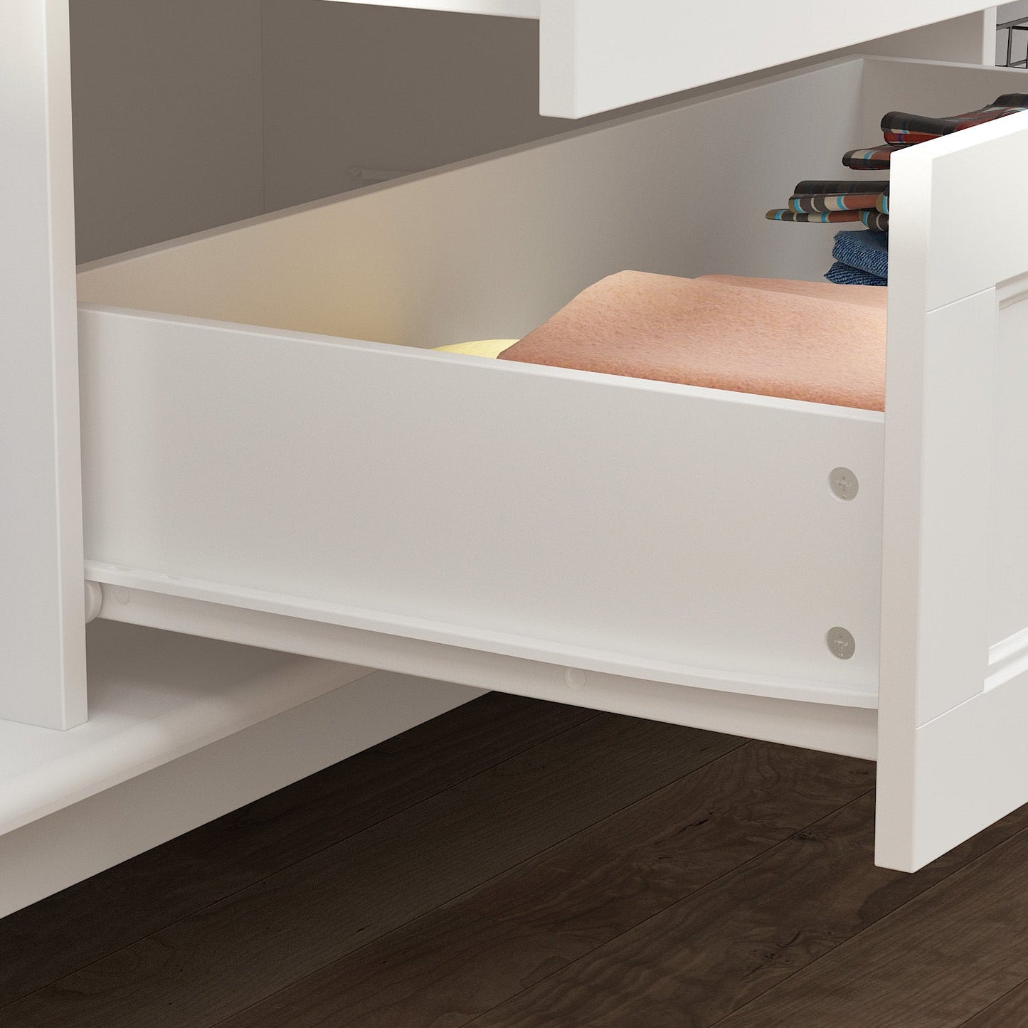 Armoire-penderie avec étagères et tiroirs de rangement, finition blanche, pour chambre à coucher