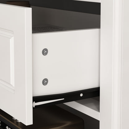 Commode moderne en bois blanc, commode haute à 6 tiroirs pour le rangement de la maison