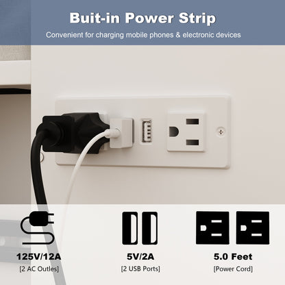Lit pliant Detravious avec prises électriques