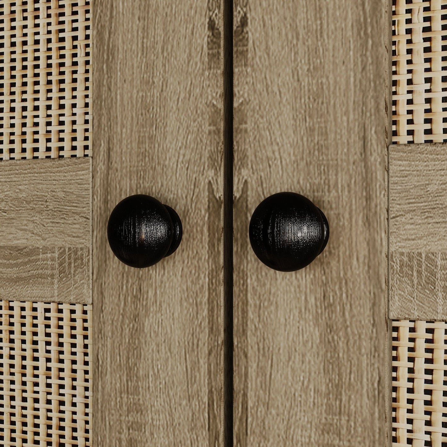 Armoire de style rustique avec 4 portes tressées en vigne