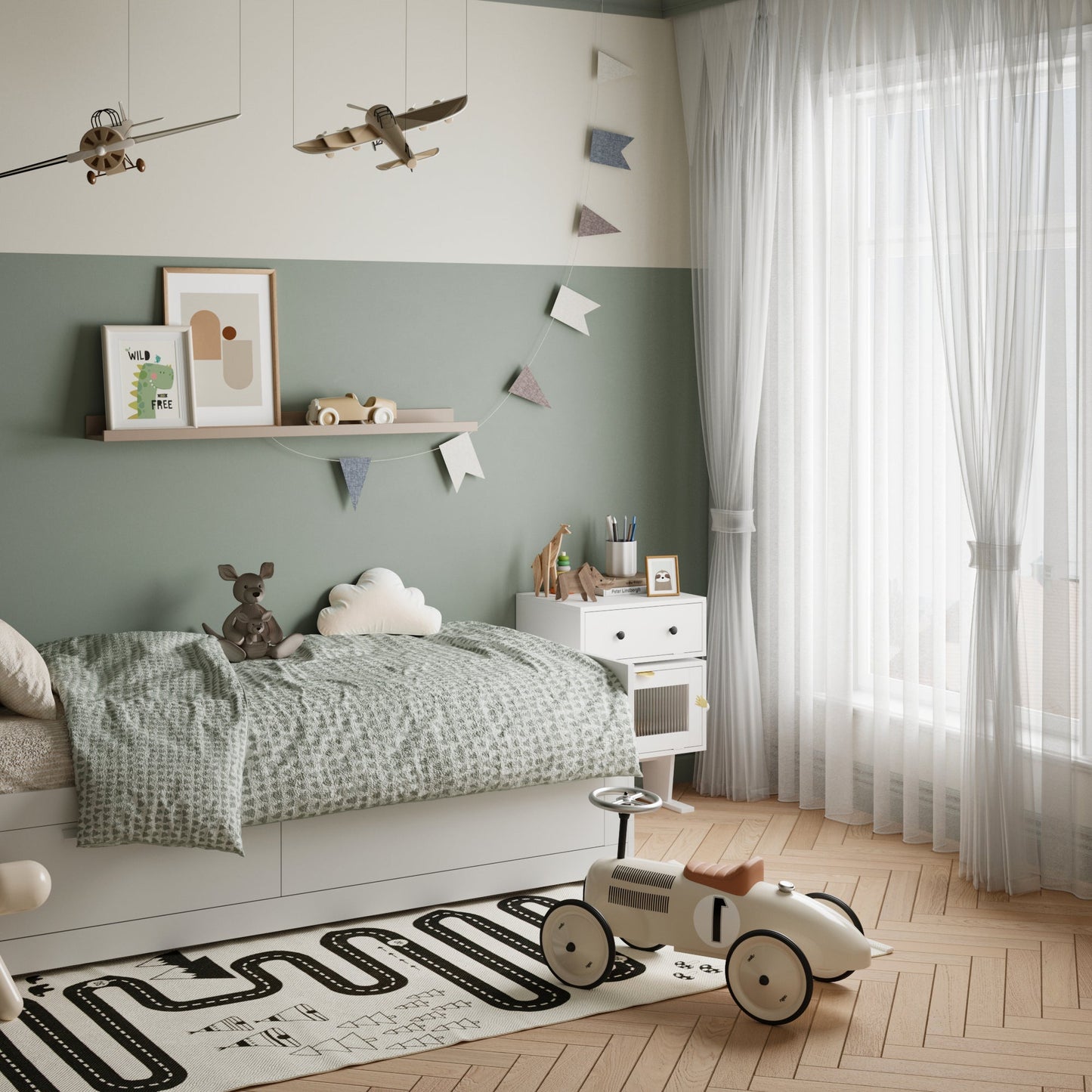 Table de chevet créative en forme de robot et rotation à 360°