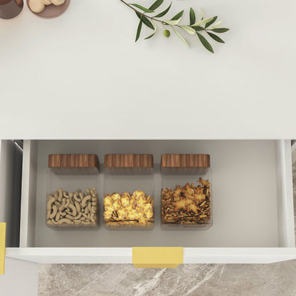 Buffet-bar à 3 tiroirs et 2 portes, meuble de rangement, crédence, coin café 