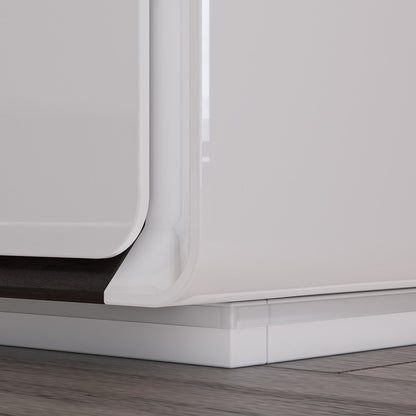 Table de chevet laquée brillante avec éclairage LED et 2 tiroirs