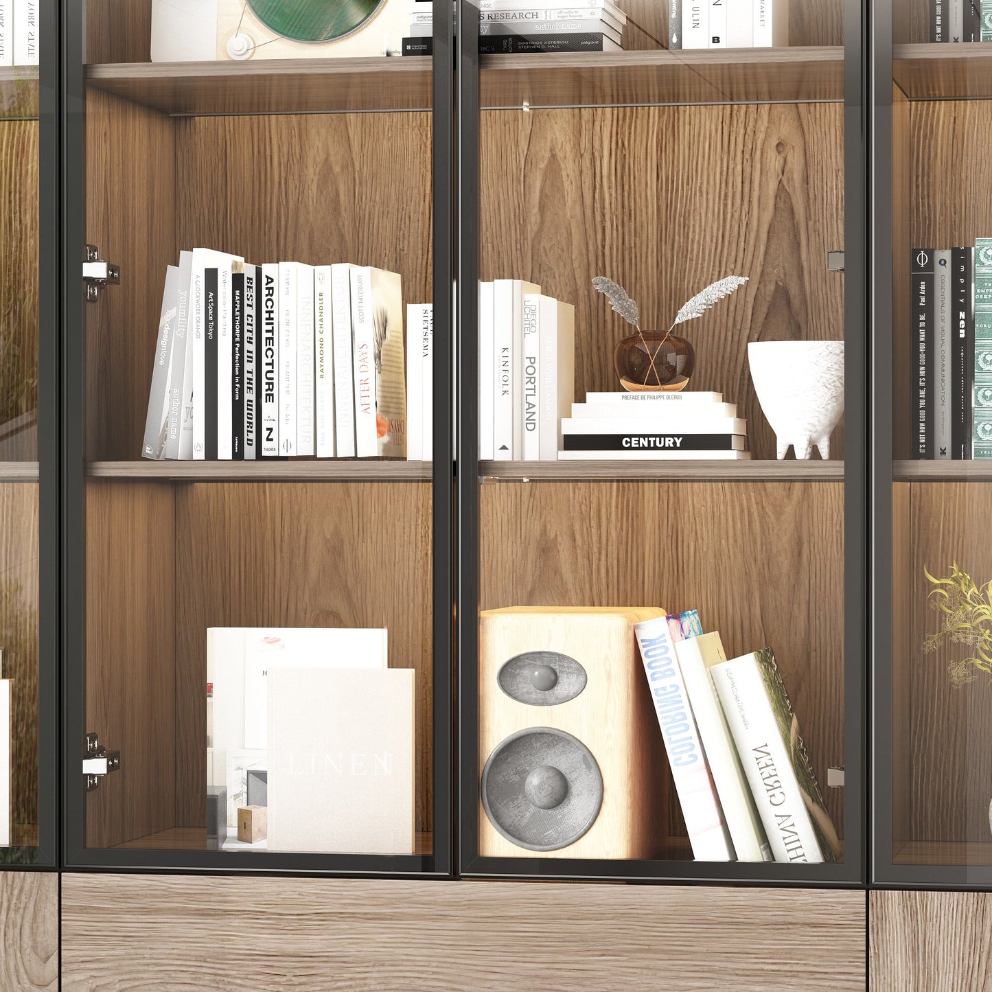 Bibliothèque combinée avec éclairage LED