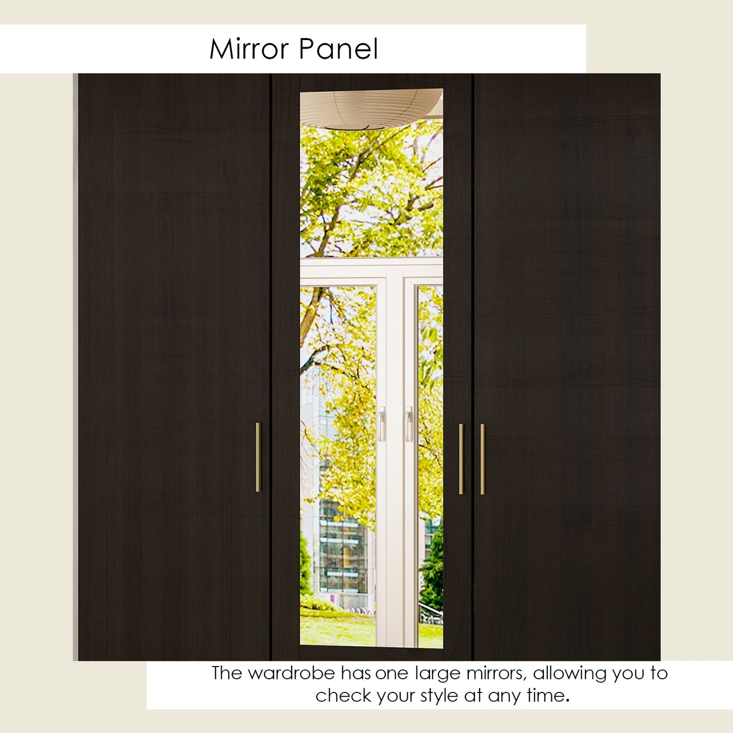 Armoire multifonctionnelle de grand rangement avec miroir