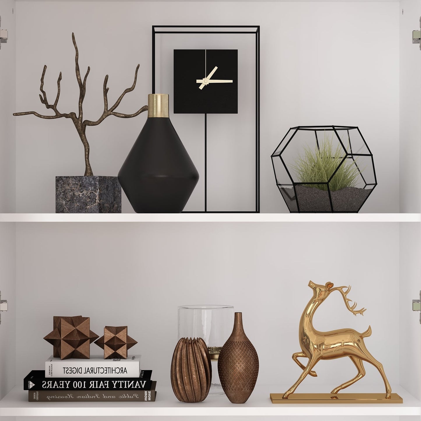 Vitrine en bois pour bureau à domicile, salon