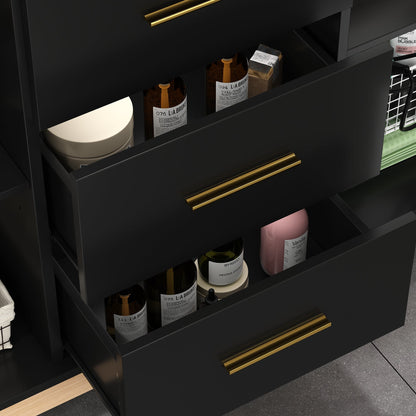 Meuble-lavabo simple sur pied avec plateau en bois composite