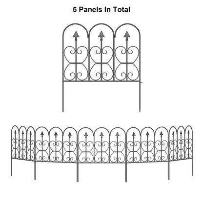 Clôture métallique 32 po H x 24 po L avec 5 panneaux inclus