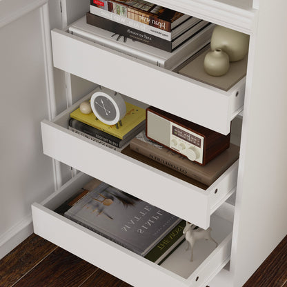 Armoire de rangement de bureau 47,2'' L x 78,7'' H avec 3 tiroirs ouverts