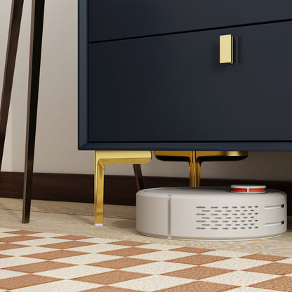 Buffet/commode à 6 tiroirs avec pieds en métal pour le rangement à domicile