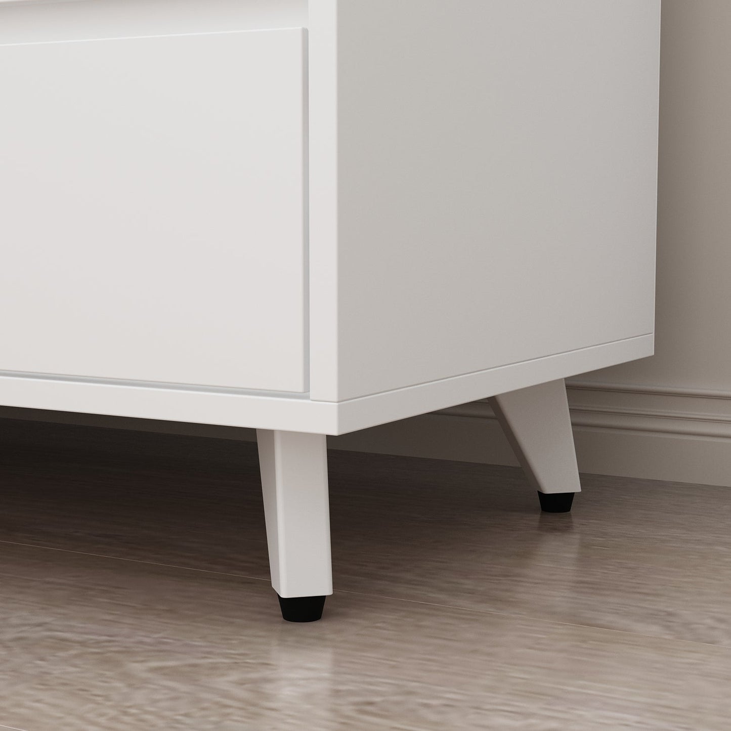 Grand placard de rangement de cuisine 63W avec étagère supérieure, 4 portes, 4 tiroirs et étagère pour micro-ondes 