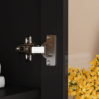 Armoire de rangement avec portes vitrées et étagères réglables 