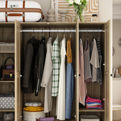 Armoire de style rustique avec 4 portes tressées en vigne