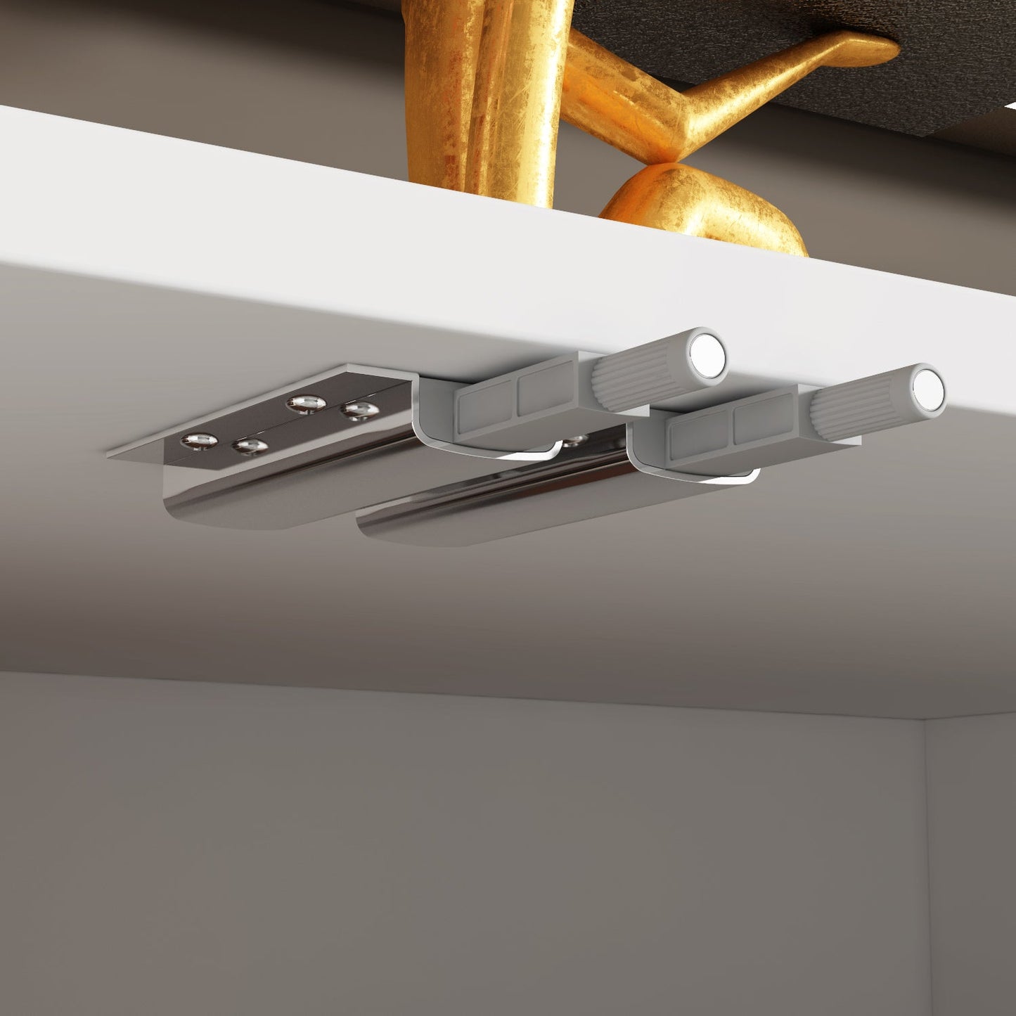 Buffet console en finition blanche, 4 portes en forme de U