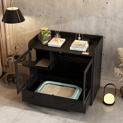 Enclos en bois pour bac à litière Enclos en bois pour bac à litière