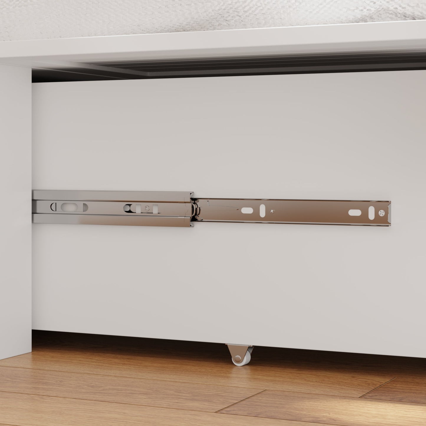 Lit escamotable pliable avec tables de chevet et finition blanche