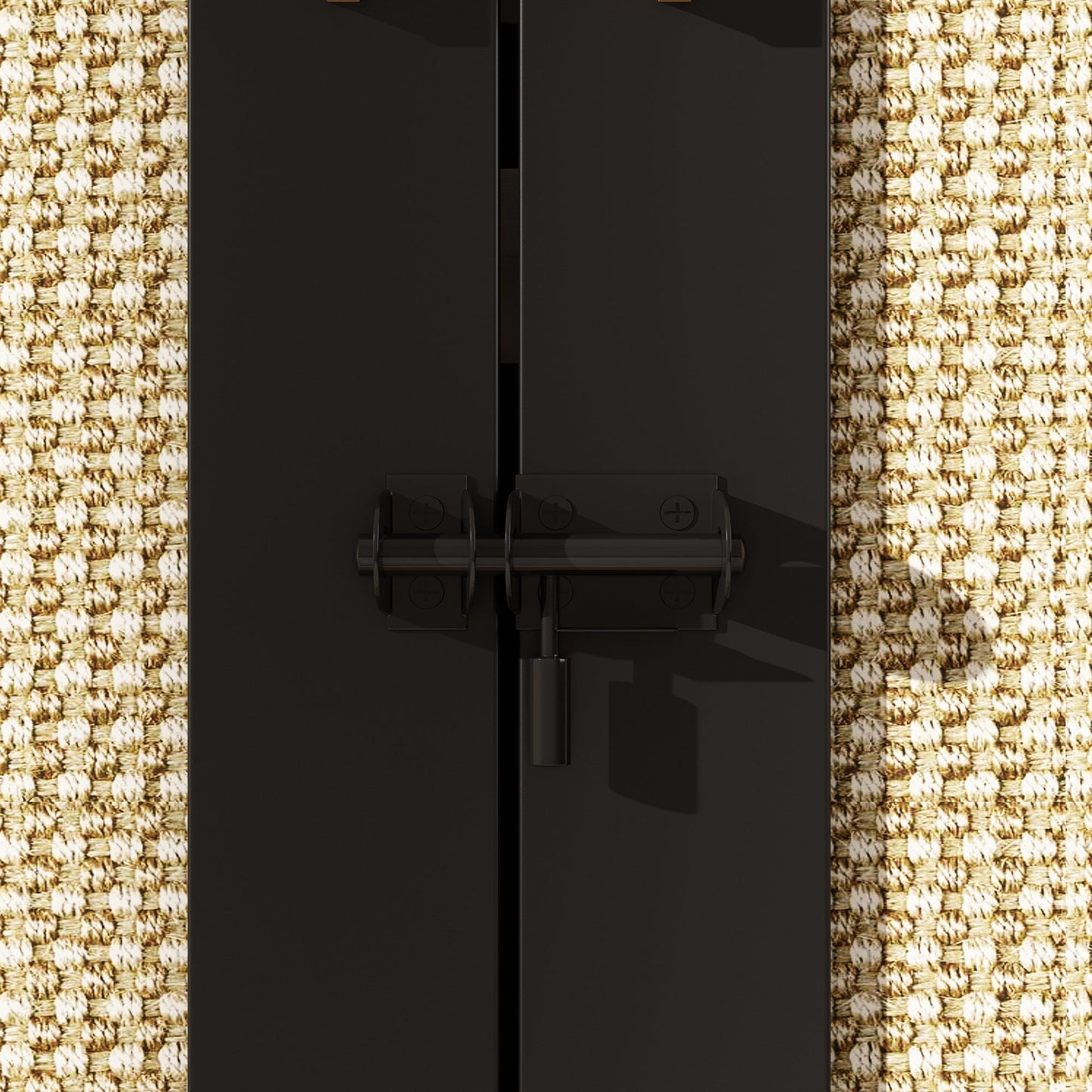 Enclos moderne pour bac à litière pour chat avec serrure et portes en sisal