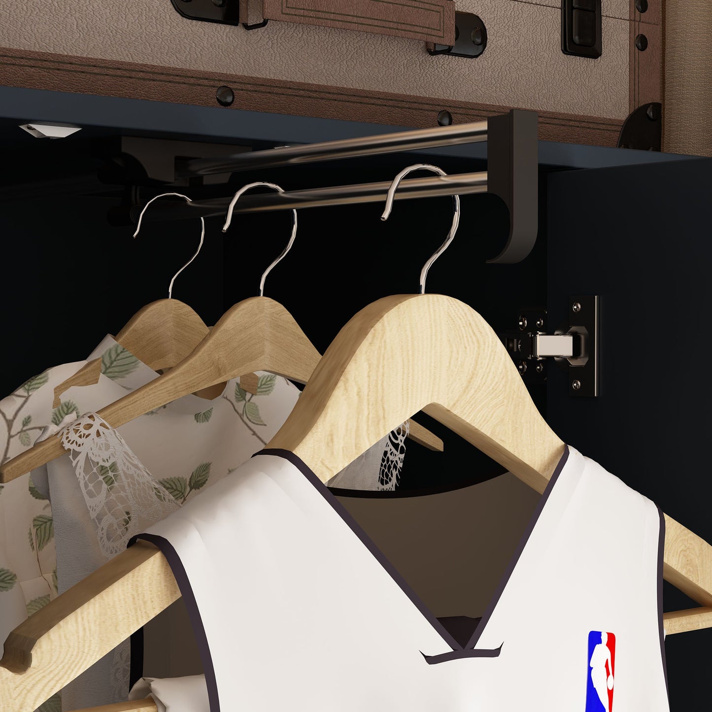 Armoire de rangement à 2 portes, 2 tiroirs et 1 miroir pour chambre à coucher