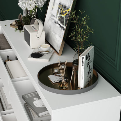 Buffet large à trois tiroirs avec rangement et 9 tiroirs