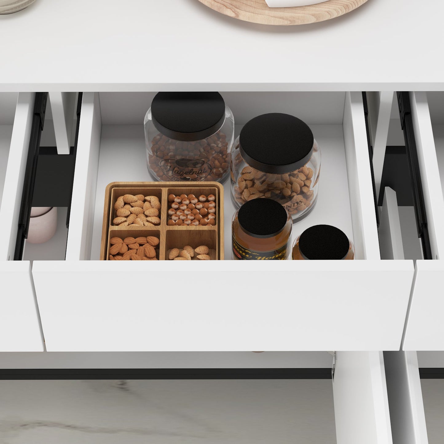 Buffet moderne à 4 portes et 4 tiroirs, meuble de rangement pour cuisine