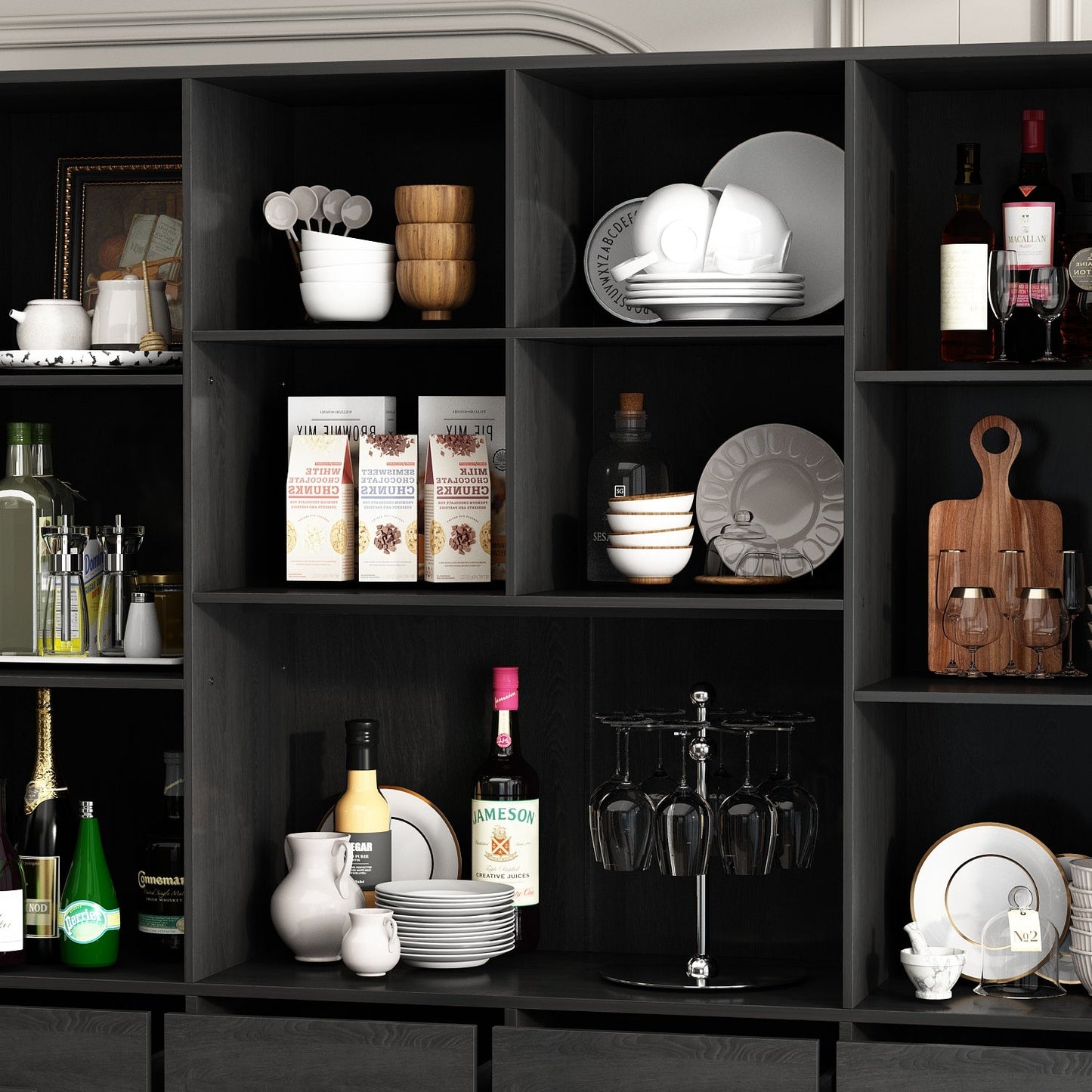 Garde-manger de cuisine de 78,7 pouces avec 4 tiroirs