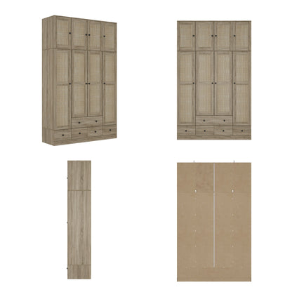 Armoire de style rustique avec 4 portes tressées en vigne