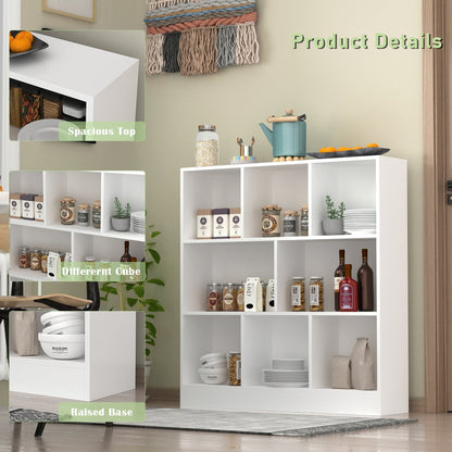 Meuble d'entrée, bibliothèque large pour enfants avec plusieurs compartiments et étagère à 3 niveaux 