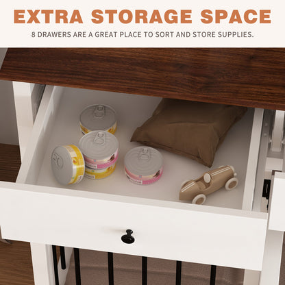 Meuble pour cage de grand chien avec 8 tiroirs