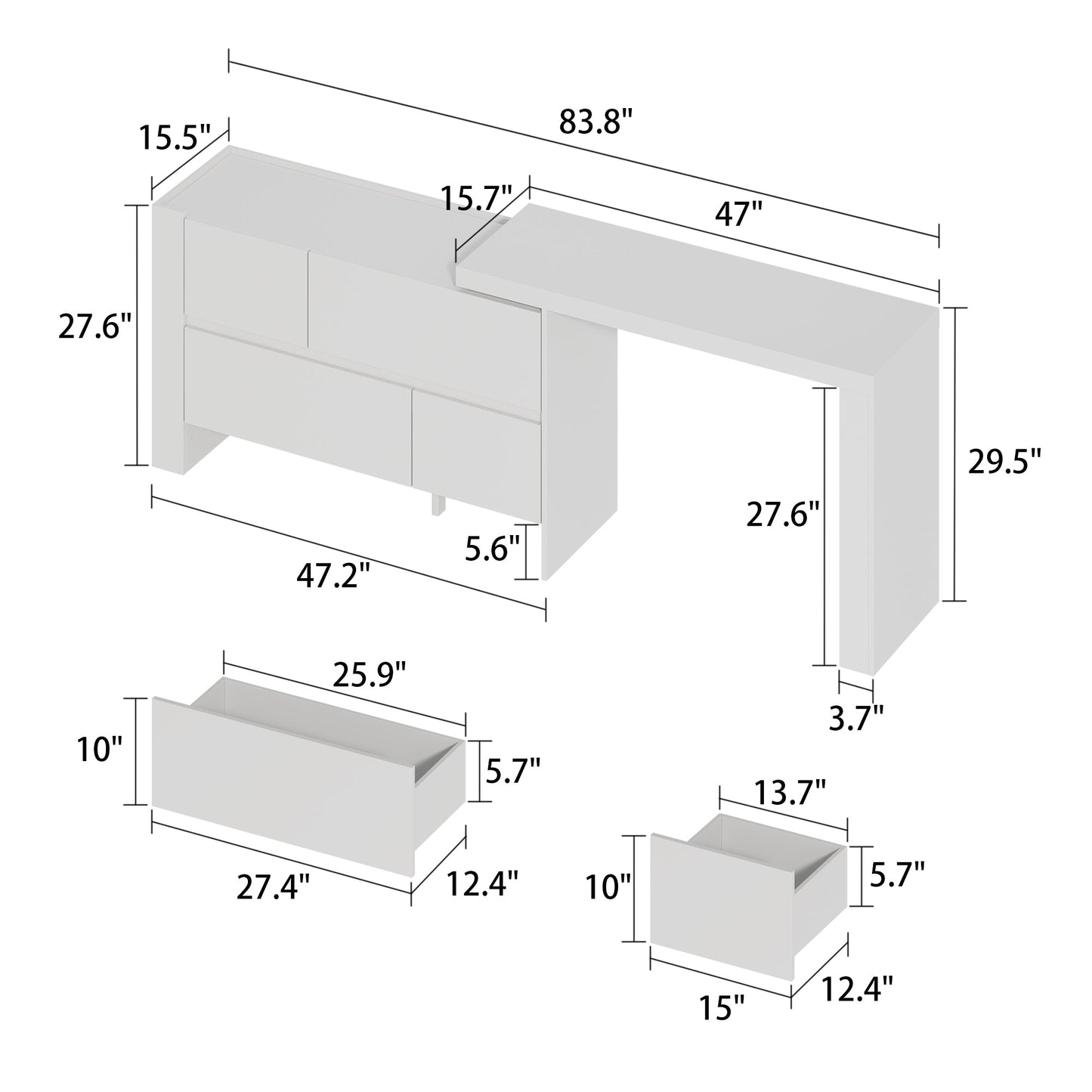 Bureau de 83,8 pouces