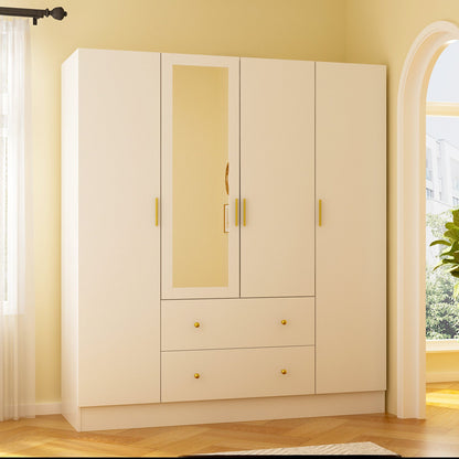 Armoire multifonctionnelle de grand rangement avec miroir