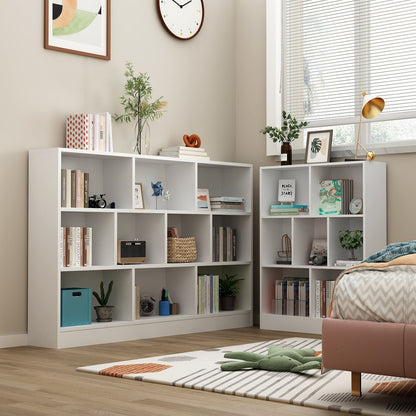 Meuble d'entrée, bibliothèque large pour enfants avec plusieurs compartiments et étagère à 3 niveaux 