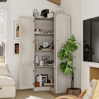 Bibliothèque modulaire à 4 tiroirs avec portes en verre dépoli, 71 po H x 126 po L