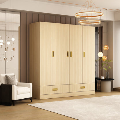 Armoire-penderie avec tringle, 2 tiroirs et étagères