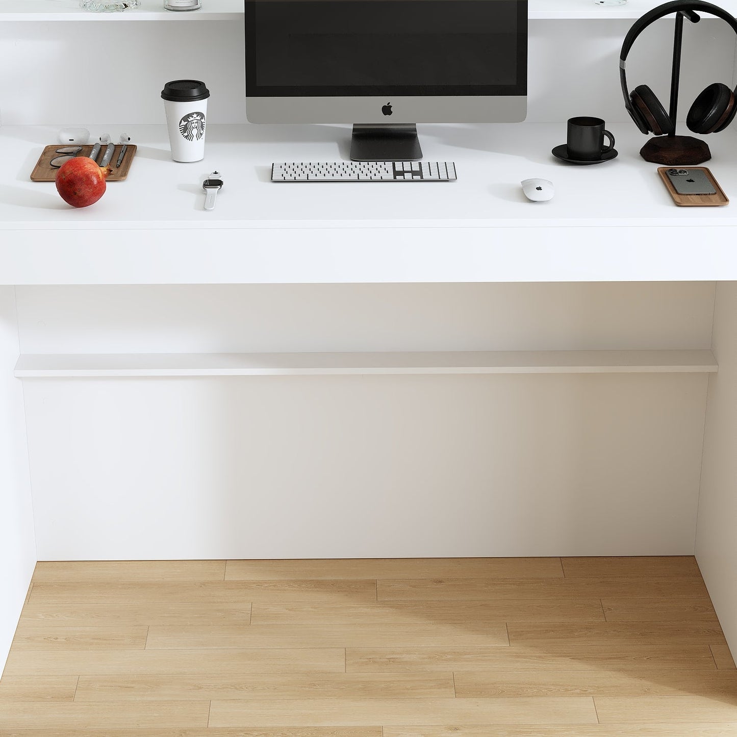 Bureau d'accueil de 47,2 pouces de large avec étagères ouvertes