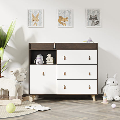 Table à langer pour bébé, commode à 4 tiroirs pour chambre d'enfant, table à langer