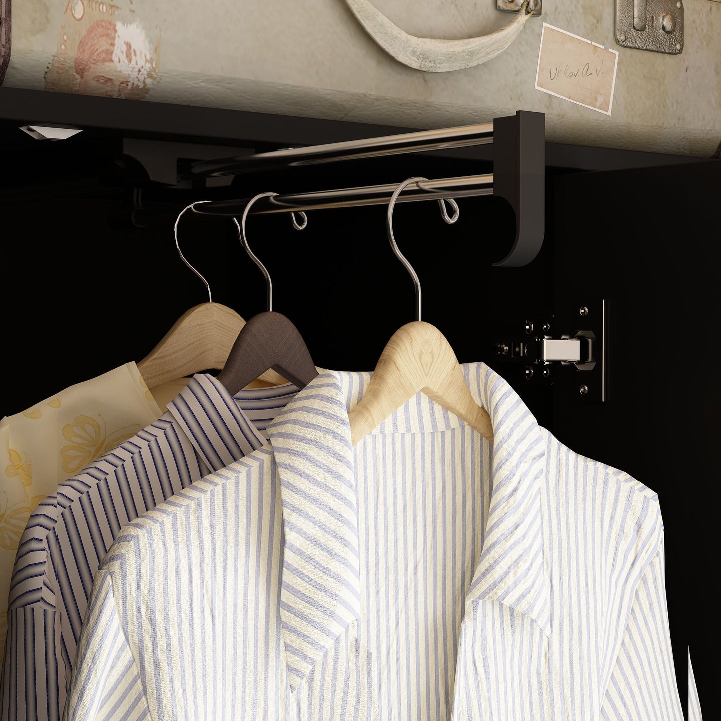 Armoire de rangement à 2 portes, 2 tiroirs et 1 miroir pour chambre à coucher