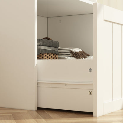 Meuble d'entrée avec étagère, rangement à chaussures et armoire à manteaux.