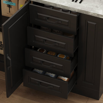 Îlot de cuisine avec plateau en bois massif et composite