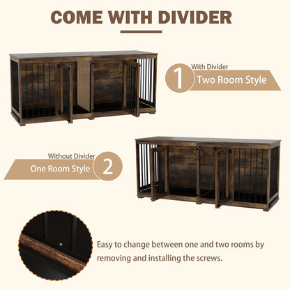 Cage pour animaux de compagnie à double porte de grande taille avec structure renforcée en acier