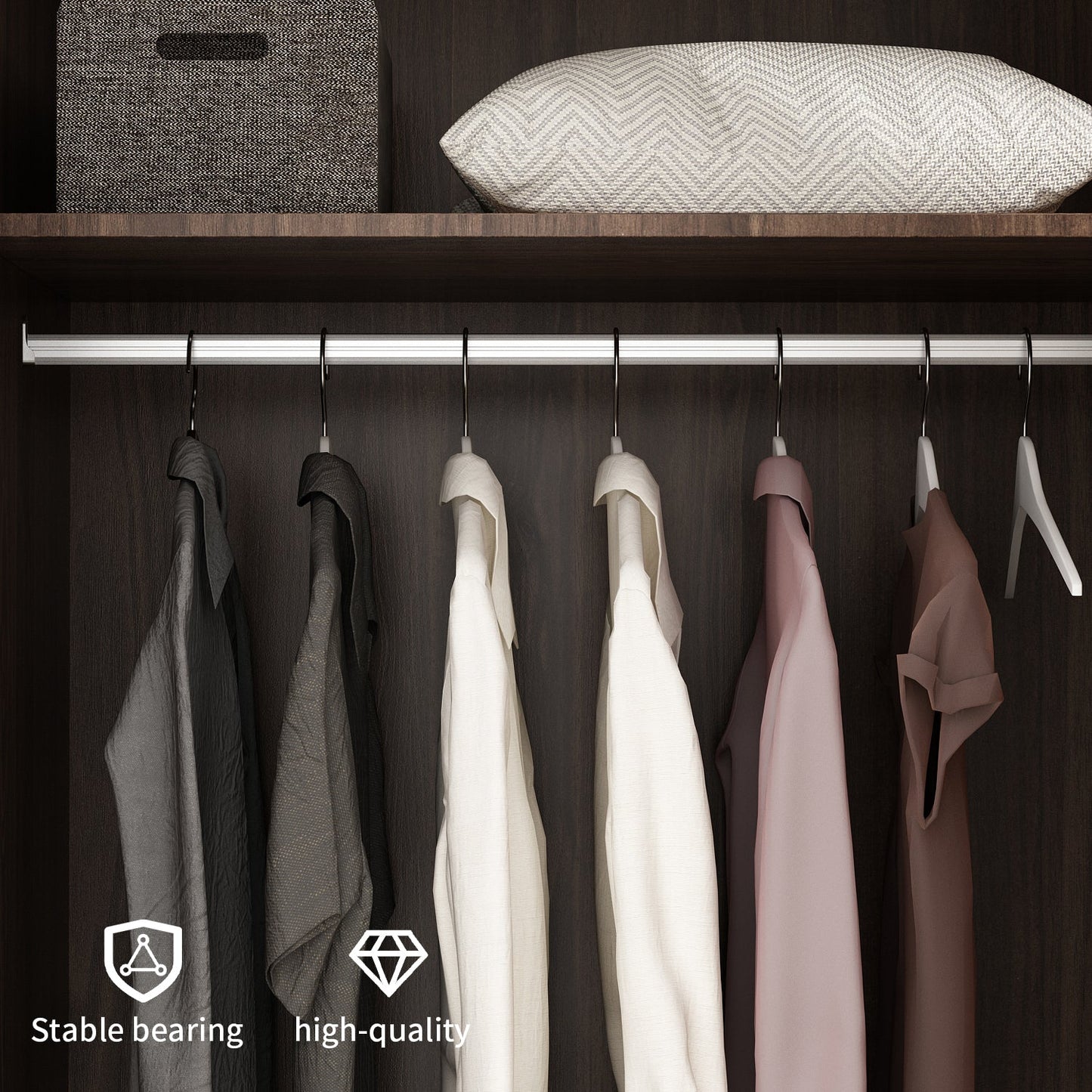 Armoire moderne grand placard de rangement 2 portes 2 tiroirs