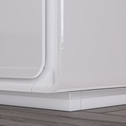 Table de chevet laquée brillante avec éclairage LED et 2 tiroirs